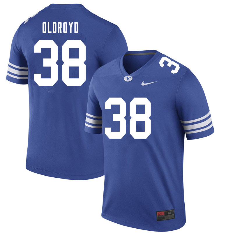 Men #38 Jake Oldroyd BYU Cougars College Football Jerseys Sale-Royal